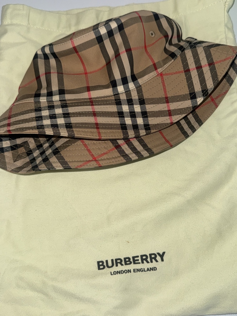 Burberry Black Interior Nova Check Trim Bucket Hat